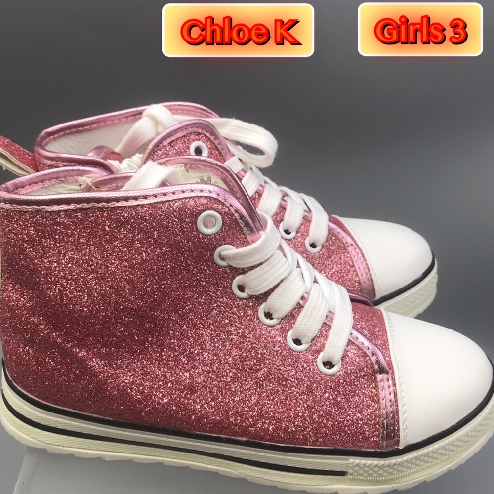 Chloe K pink sparkle Sneaker size 3 Girls New